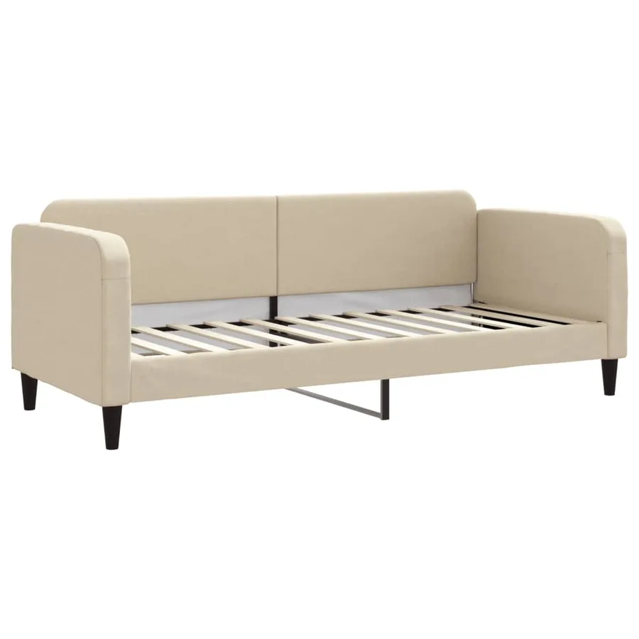 Lit de jour avec gigogne sans matelas crème 80x200 cm - 6