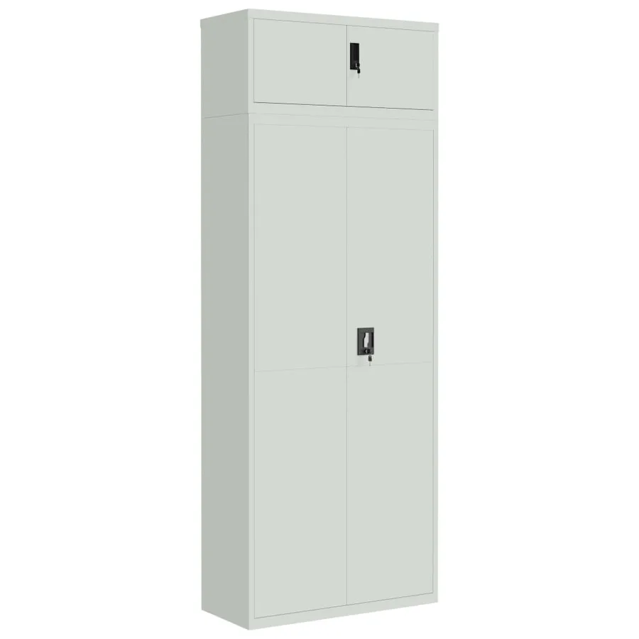 Classeur gris clair 90x40x240 cm acier - 2