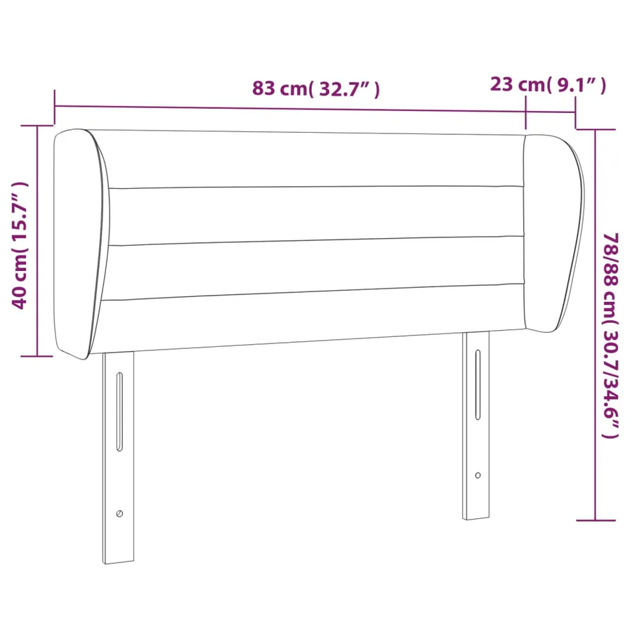 Tête de lit avec oreilles Crème 83x23x78/88 cm Tissu - 9