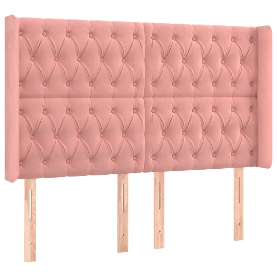 Sommier à lattes de lit matelas et LED Rose 160x200 cm Velours - 7