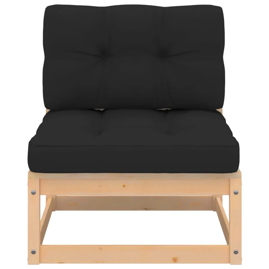 Salon de jardin 4 pcs avec coussins Bois de pin massif - 13