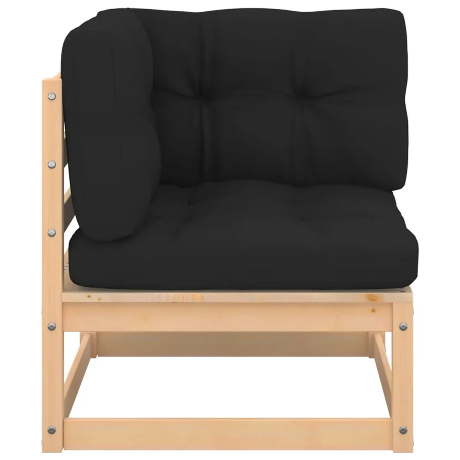 Salon de jardin 4 pcs avec coussins Bois de pin massif - 3
