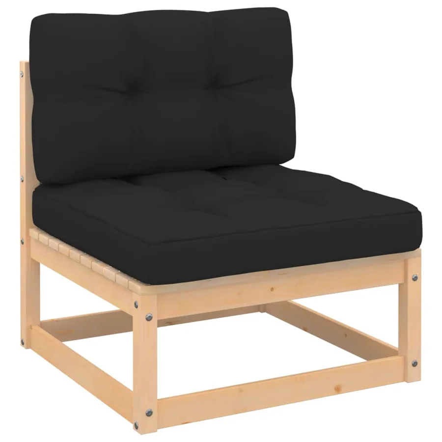Salon de jardin 4 pcs avec coussins Bois de pin massif - 4