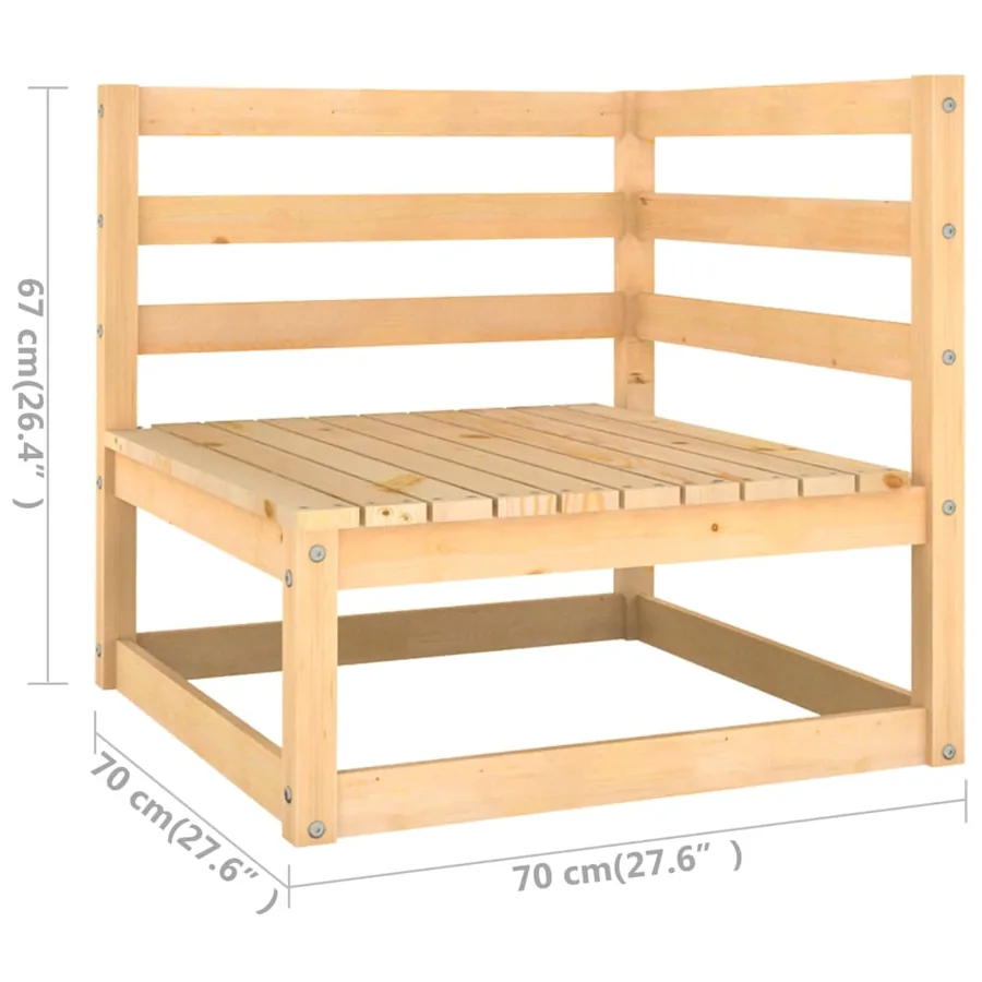Salon de jardin 4 pcs avec coussins Bois de pin massif - 8
