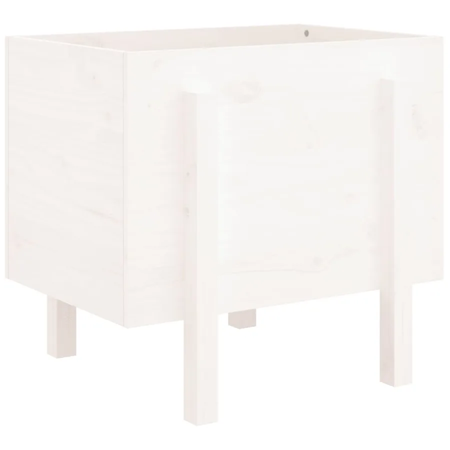 Jardinière blanc 62x50x57 cm bois massif de pin - 2