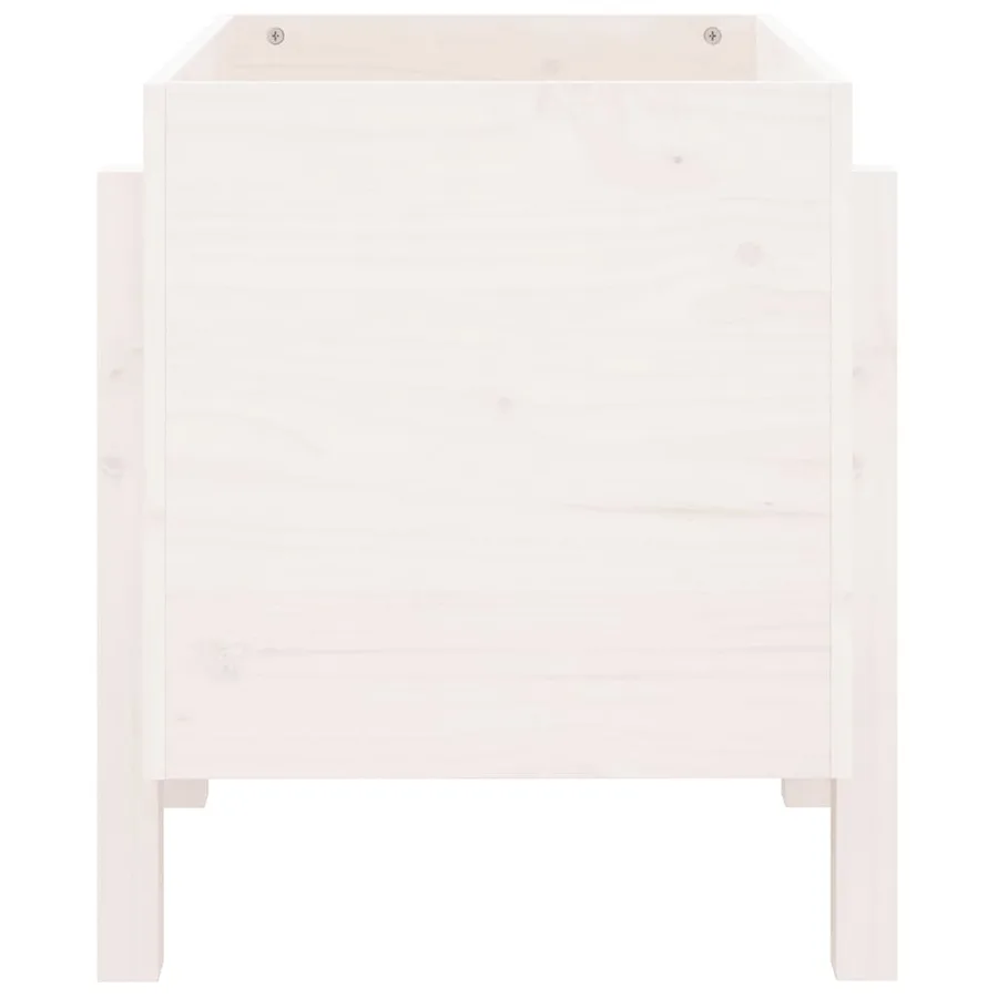 Jardinière blanc 62x50x57 cm bois massif de pin - 5