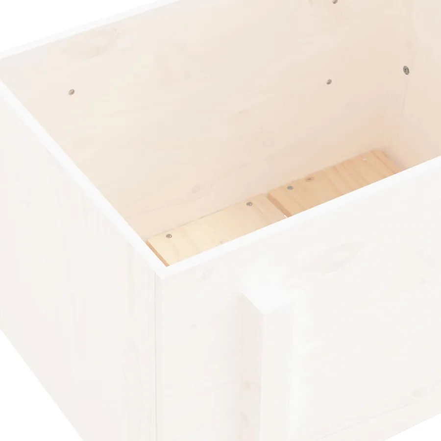 Jardinière blanc 62x50x57 cm bois massif de pin - 7