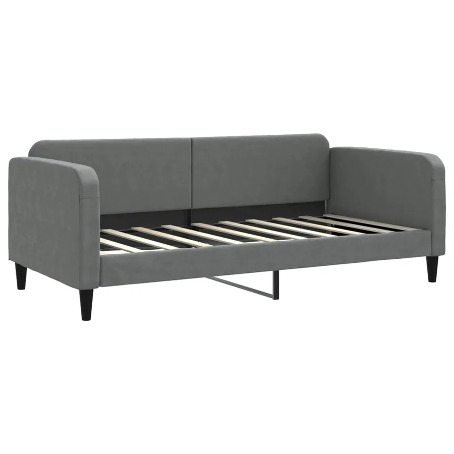 Lit de repos sans matelas gris foncé 90x190 cm tissu - 2
