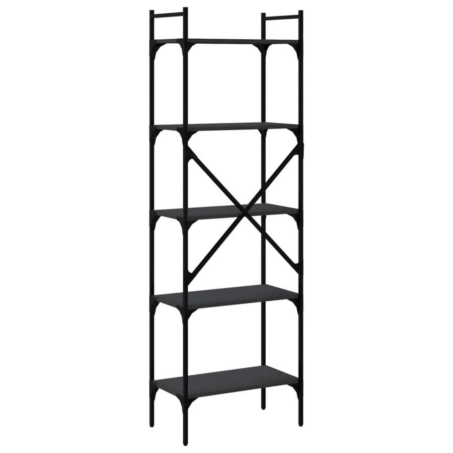 Bibliothèque à 5 niveaux noir 56x31,5x174 cm bois d'ingénierie - 4