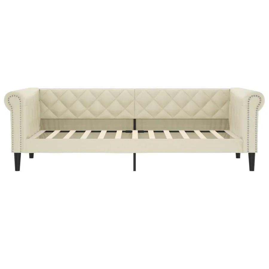 Lit de jour sans matelas crème 80x200 cm similicuir - 3