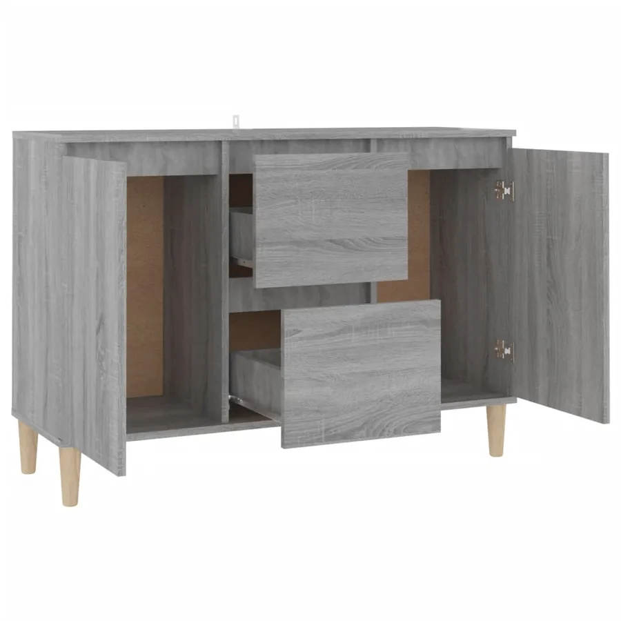 Buffet Sonoma gris 101x35x70 cm Bois d'ingénierie - 3