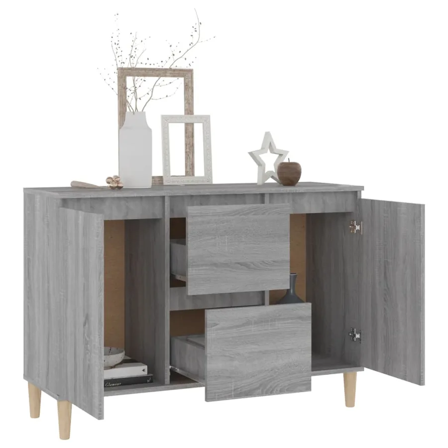 Buffet Sonoma gris 101x35x70 cm Bois d'ingénierie - 6