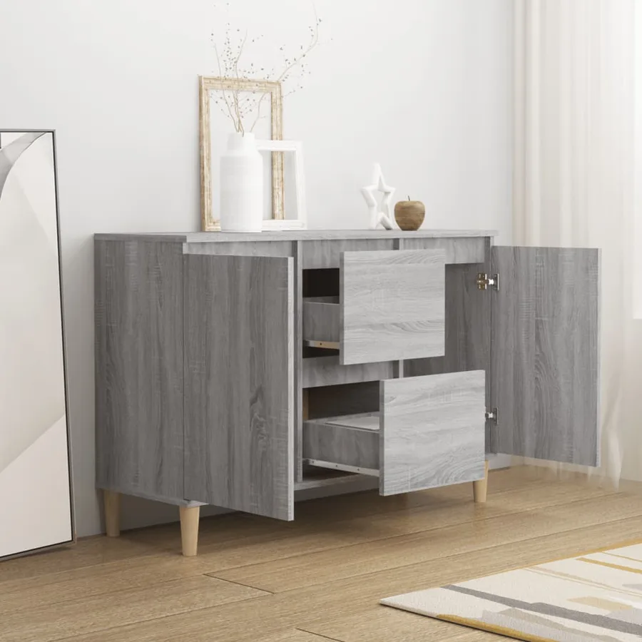 Buffet Sonoma gris 101x35x70 cm Bois d'ingénierie - 7