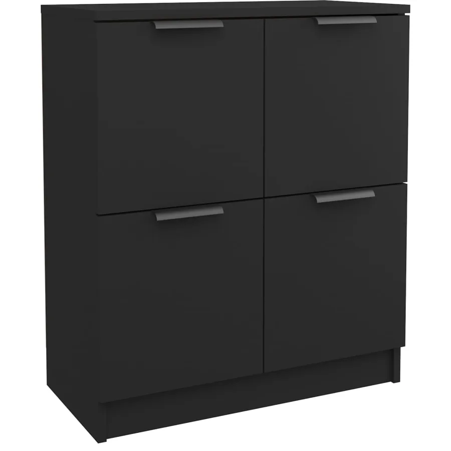 Buffet noir 60x30x70 cm bois d'ingénierie - 2