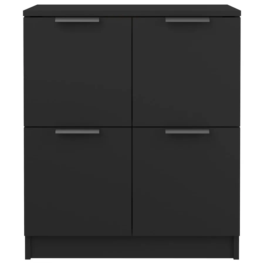 Buffet noir 60x30x70 cm bois d'ingénierie - 5