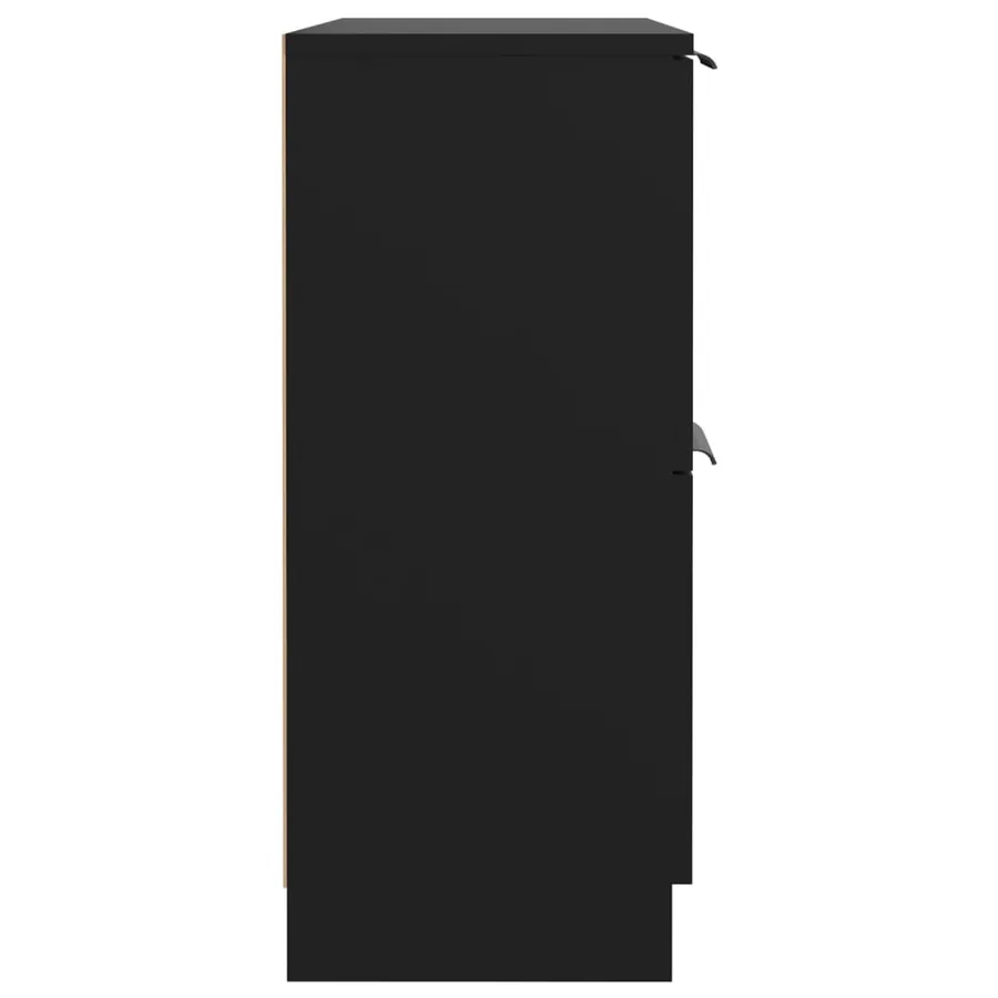 Buffet noir 60x30x70 cm bois d'ingénierie - 6