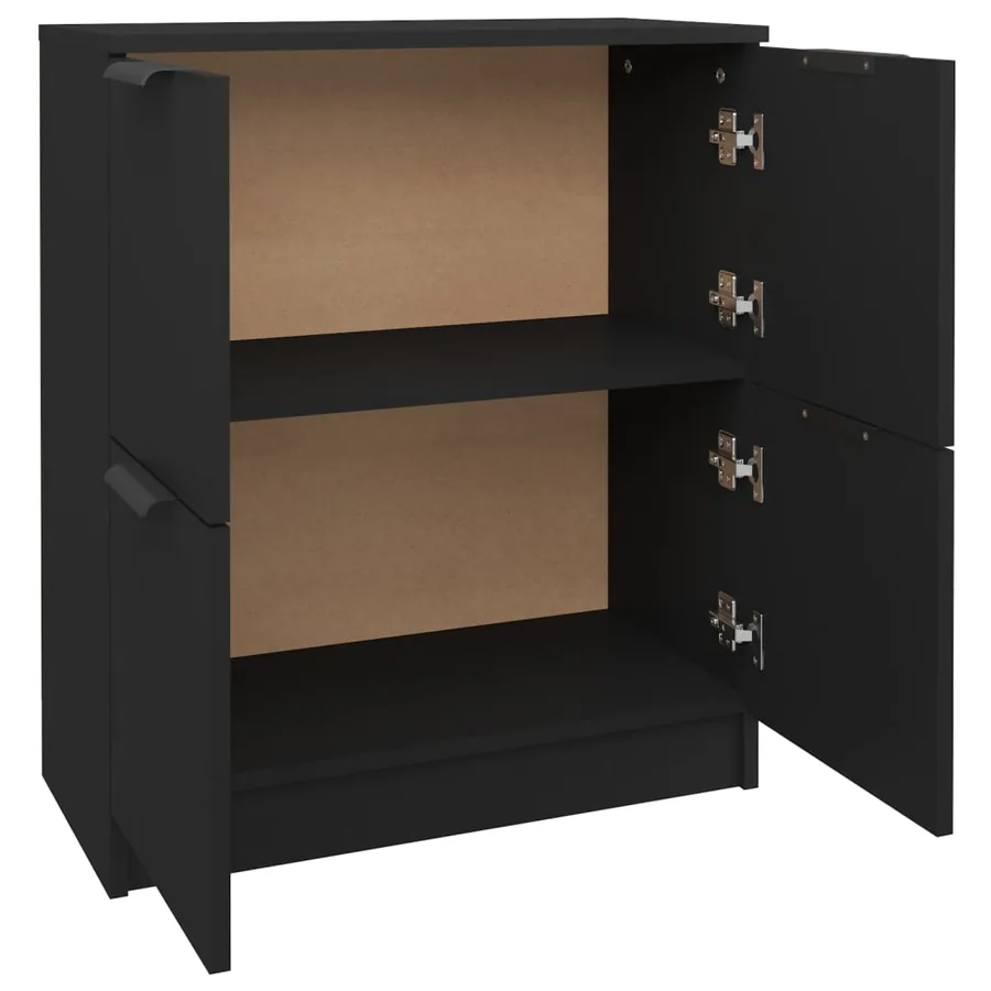 Buffet noir 60x30x70 cm bois d'ingénierie - 7