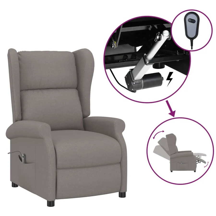 Fauteuil inclinable électrique à oreilles taupe Tissu - 2