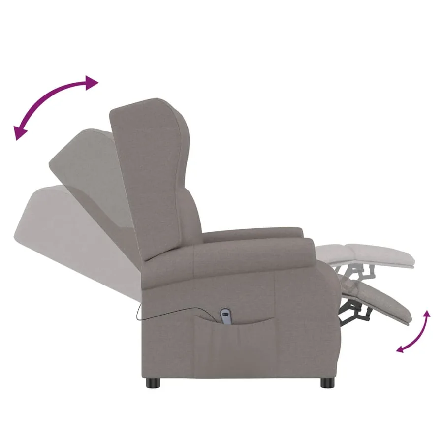 Fauteuil inclinable électrique à oreilles taupe Tissu - 7