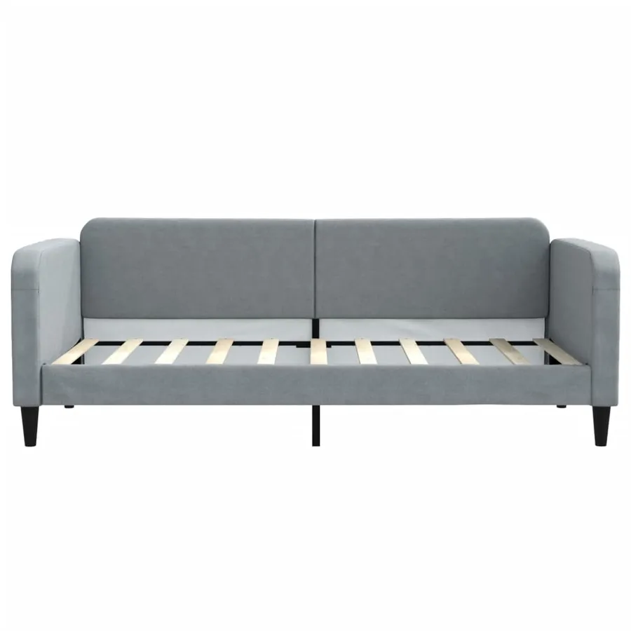 Lit de jour avec matelas gris clair 90x190 cm tissu - 4