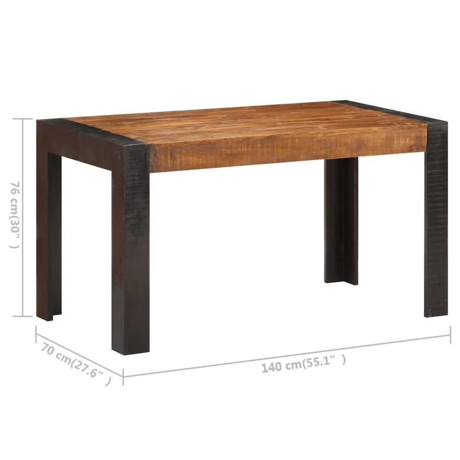 Table à manger 140x70x76 cm Bois de manguier brut massif - 6