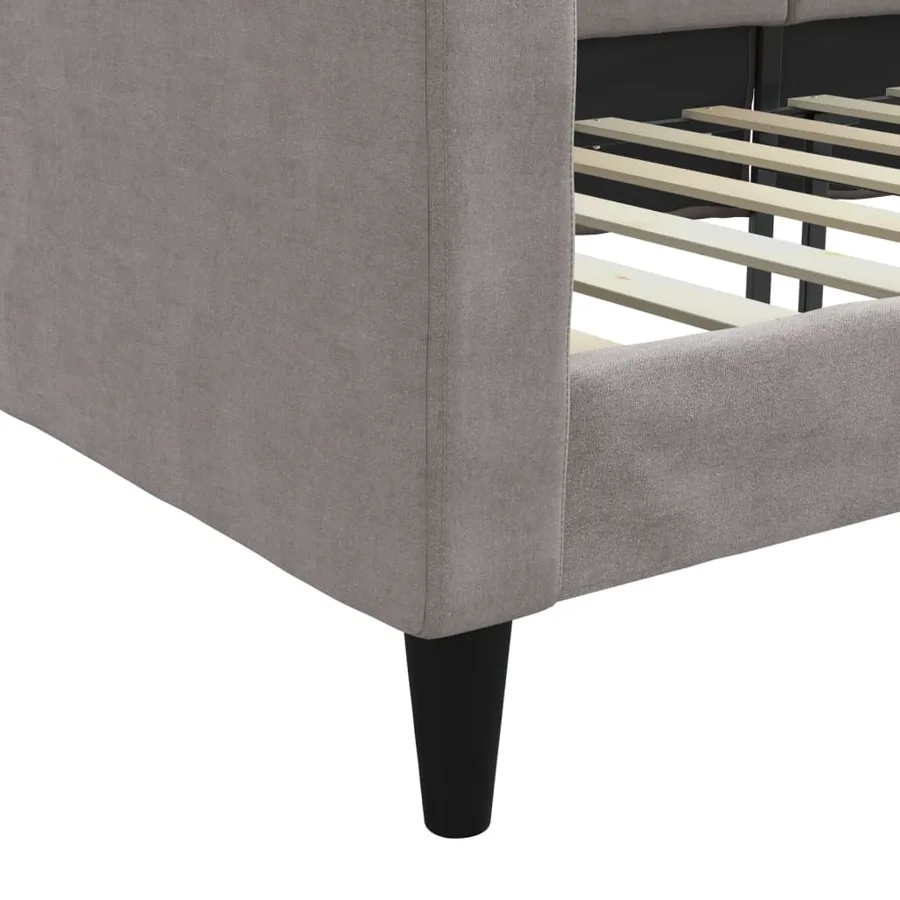 Lit de repos taupe 100x200 cm tissu - 6