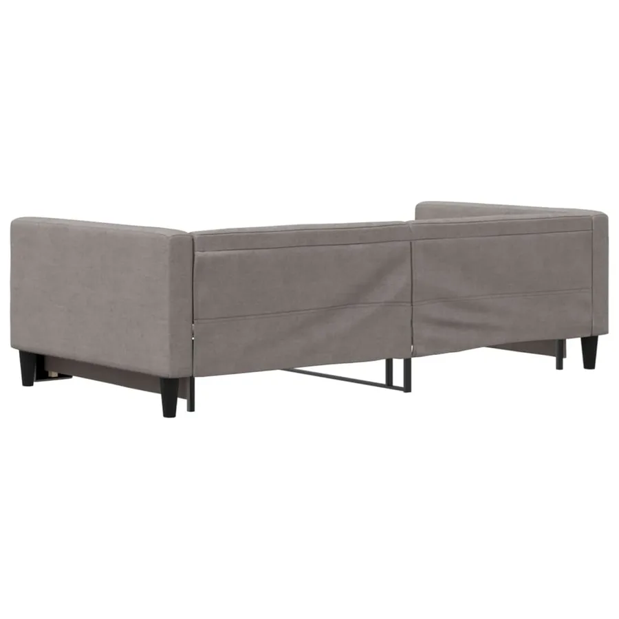 Lit de jour avec lit gigogne taupe 100x200 cm tissu - 5