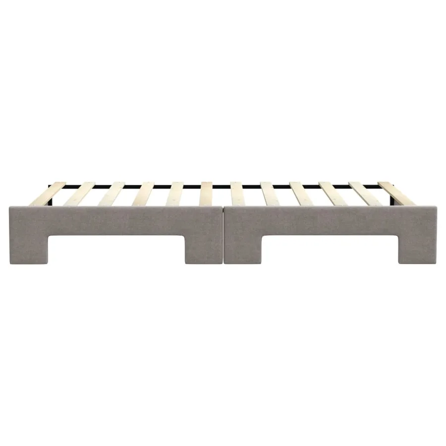 Lit de jour avec lit gigogne taupe 100x200 cm tissu - 9