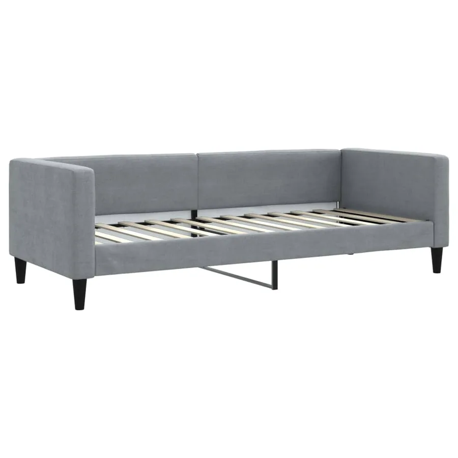 Lit de jour avec gigogne sans matelas gris clair 80x200 cm - 6