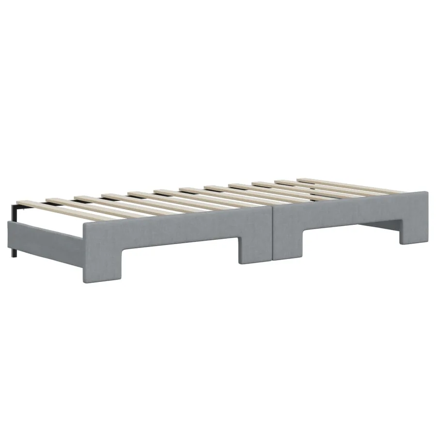 Lit de jour avec gigogne sans matelas gris clair 80x200 cm - 8