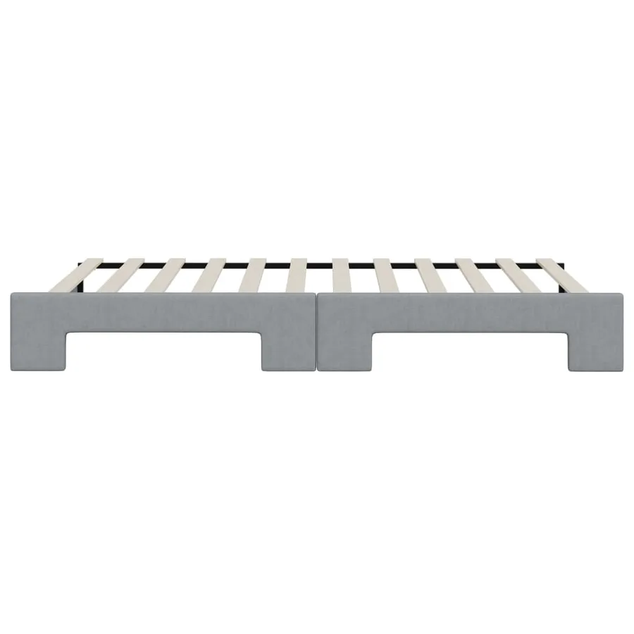 Lit de jour avec gigogne sans matelas gris clair 80x200 cm - 9