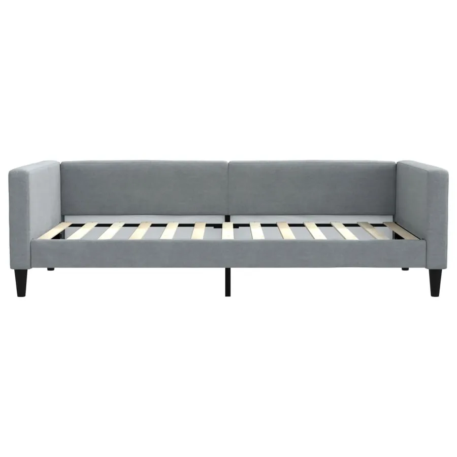 Lit de jour avec matelas gris clair 100x200 cm tissu - 4