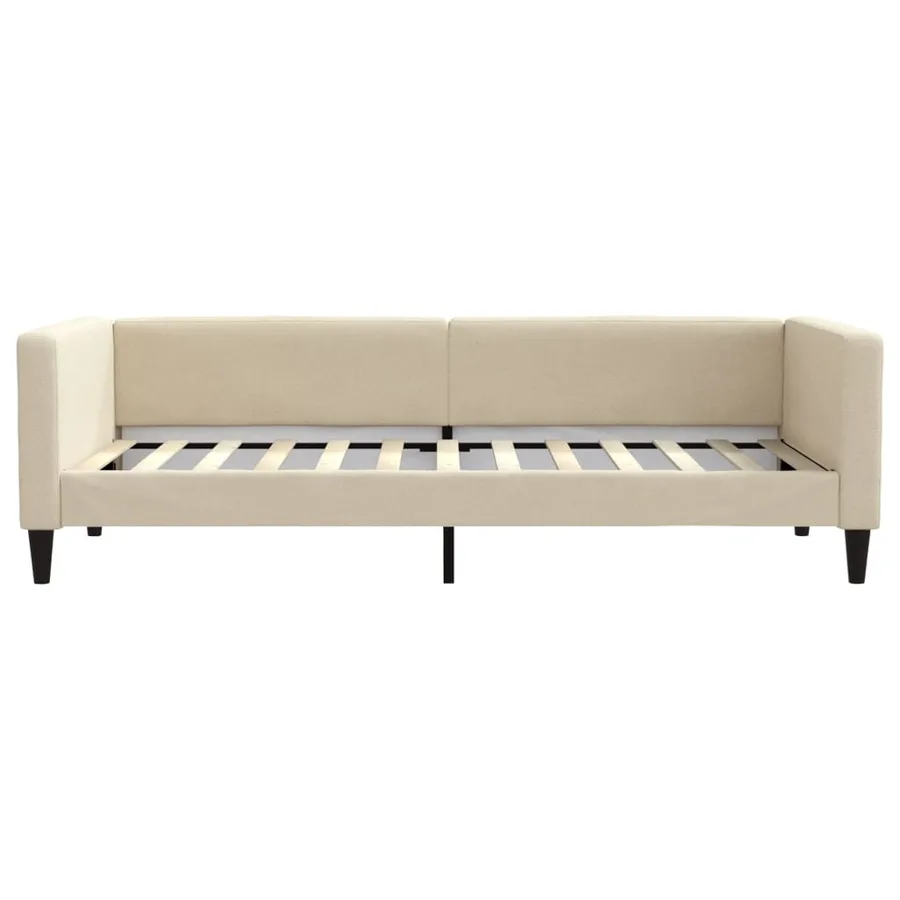 Lit de repos sans matelas crème 90x200 cm tissu - 3