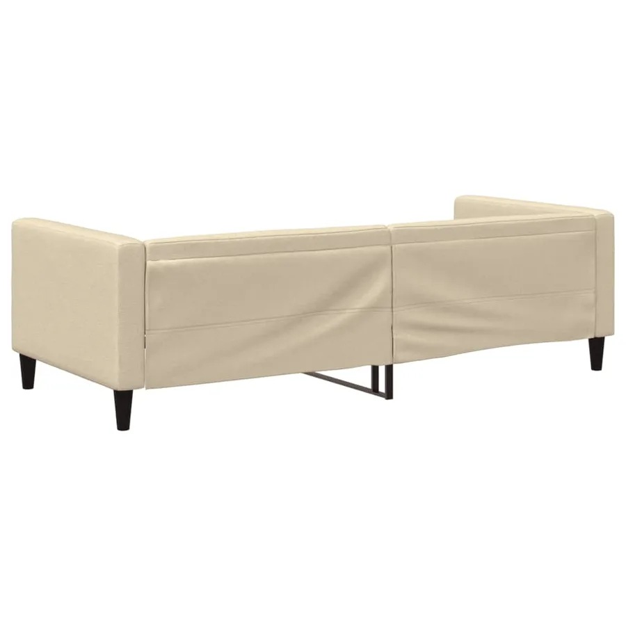Lit de repos sans matelas crème 90x200 cm tissu - 5