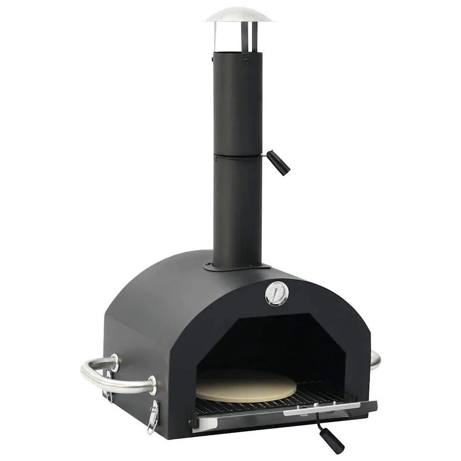 Four à pizza et barbecue d'extérieur 3 en 1 Noir - 8