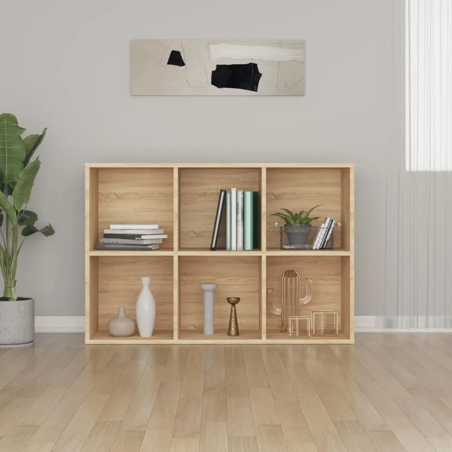 Bibliothèque/Buffet chêne sonoma 66x30x98 cm bois d'ingénierie - 4