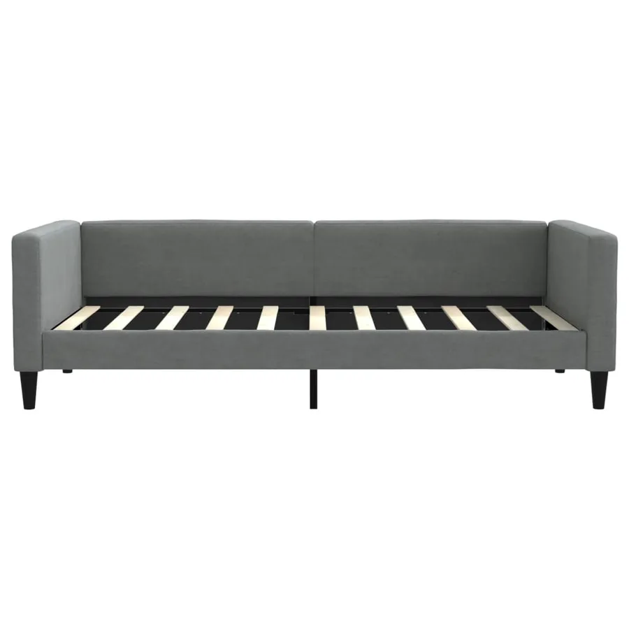 Lit de jour avec matelas gris foncé 90x190 cm tissu - 4