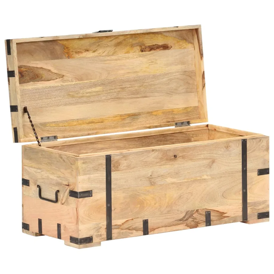 Coffre 90x40x40 cm Bois solide de manguier - 2
