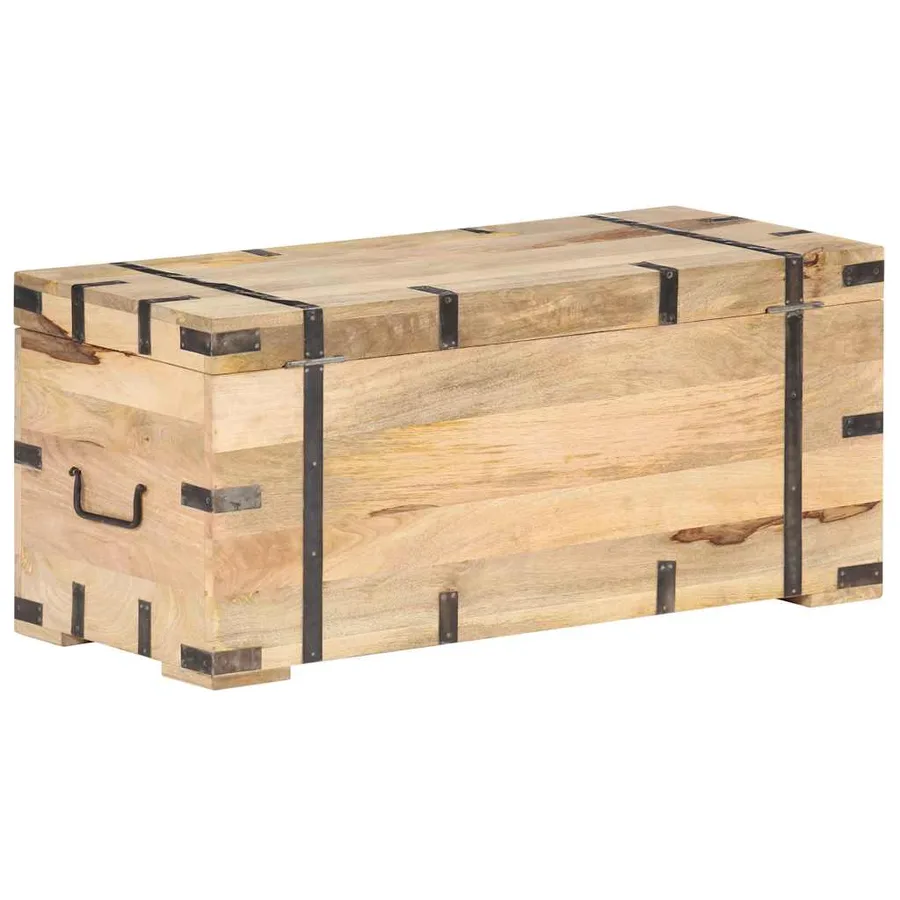 Coffre 90x40x40 cm Bois solide de manguier - 4
