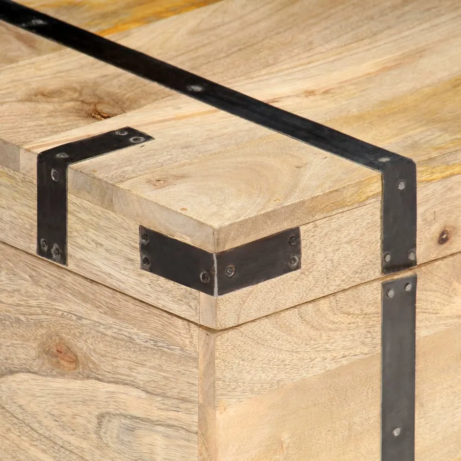 Coffre 90x40x40 cm Bois solide de manguier - 5