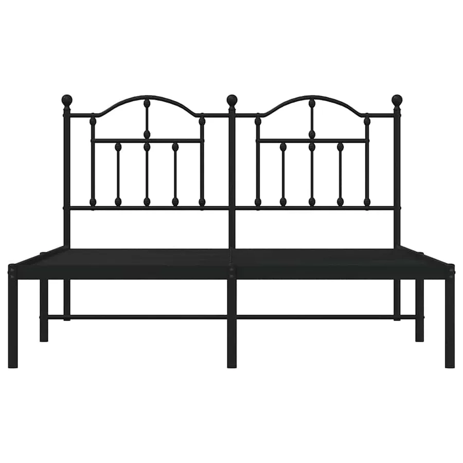 Cadre de lit métal sans matelas avec tête de lit noir 140x200cm - 5