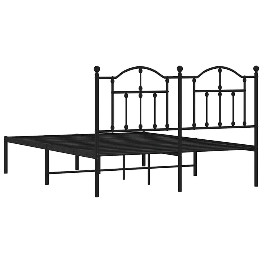 Cadre de lit métal sans matelas avec tête de lit noir 140x200cm - 7