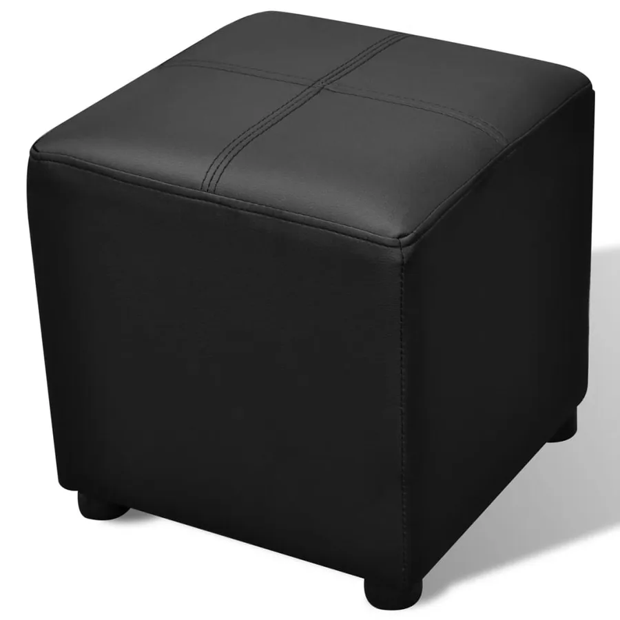 Set de banc de rangement en simili cuir Noir - 6
