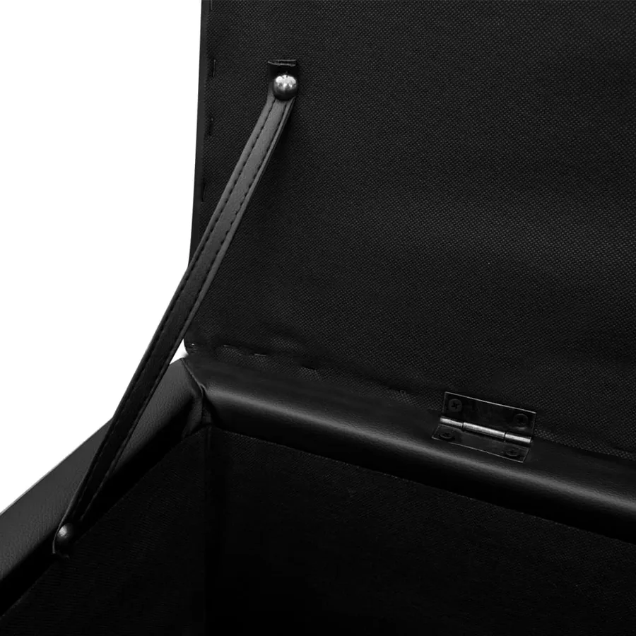 Set de banc de rangement en simili cuir Noir - 7