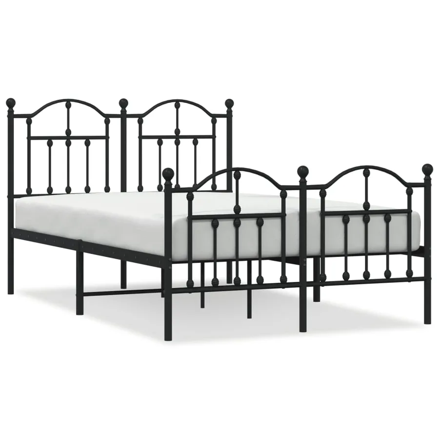 Cadre de lit métal sans matelas avec pied de lit noir 120x190cm - 2