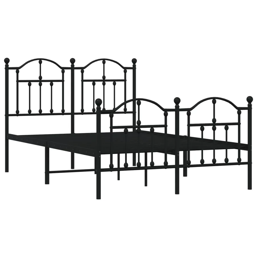 Cadre de lit métal sans matelas avec pied de lit noir 120x190cm - 3