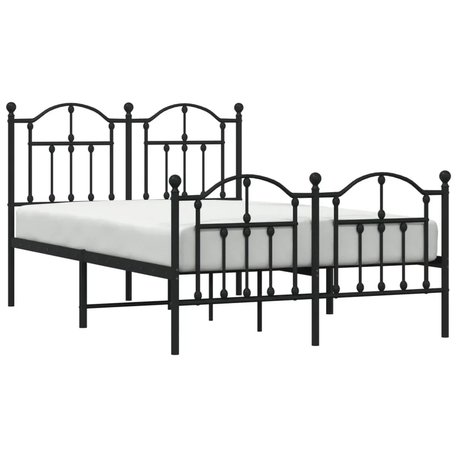 Cadre de lit métal sans matelas avec pied de lit noir 120x190cm - 4