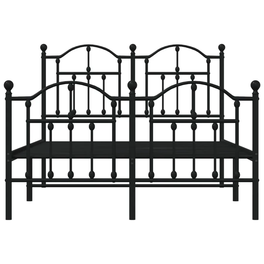 Cadre de lit métal sans matelas avec pied de lit noir 120x190cm - 5