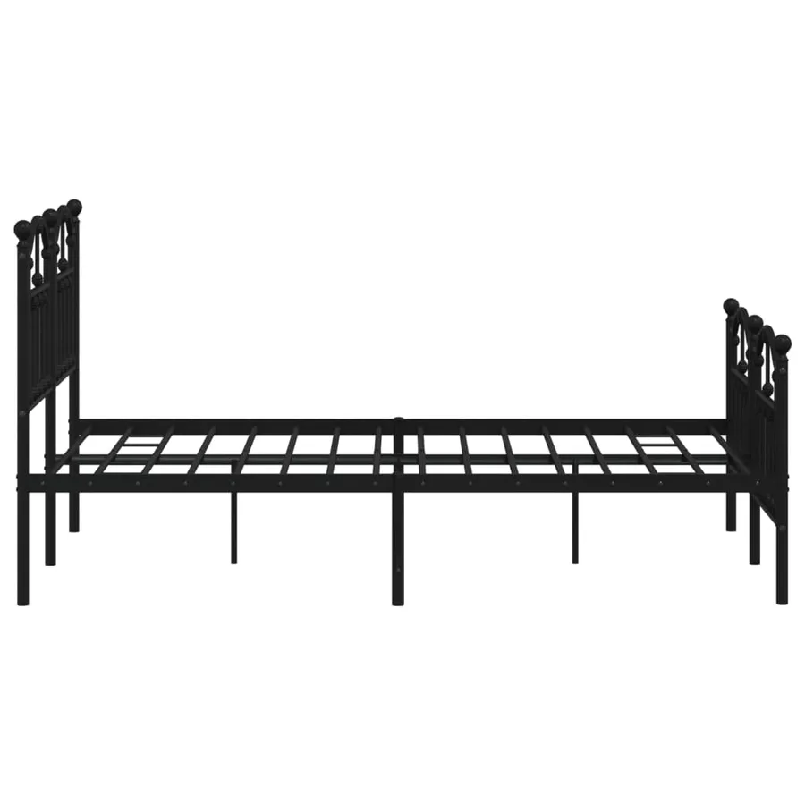 Cadre de lit métal sans matelas avec pied de lit noir 120x190cm - 6