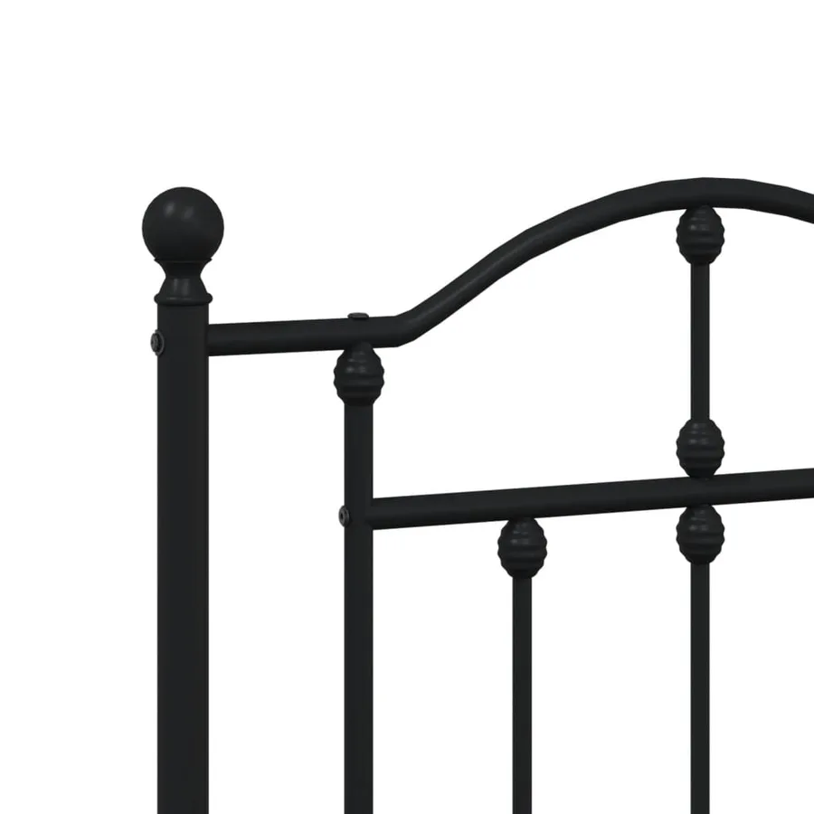 Cadre de lit métal sans matelas avec pied de lit noir 120x190cm - 8